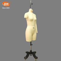 Mannequin de couture demi-corps réglable pour femme JUN MEI (taille 10) en fibre de verre avec support de buste pour la confection de vêtements