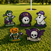 Marqueur de balle de golf personnalisé en émail sur le thème d'Halloween, magnétique, durable, en alliage de zinc, souvenir de golf festif, cadeau