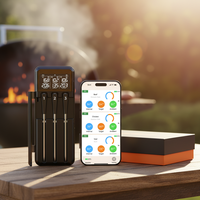 Termometer Daging Nirkabel 820FT 3 Probe Monitor Jarak Jauh Termometer Memasak Digital Pintar untuk BBQ Grill Oven Smoker Air Fryer