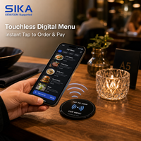 Mini-étiquette NFC ronde SIKA, étanche, pour menu numérique sans contact, idéale pour restaurants, cafés, bars, hôtels, bistrots