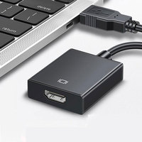 Kabel konverter Adaptor USB ke HDMI, kabel 3.0 USB ke HDMI 1080p 4K kompatibel untuk komputer/Desktop/Laptop