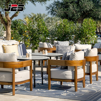 Ensemble de mobilier de restaurant extérieur J2S, mobilier de patio commercial, cadre en aluminium, design moderne, durable, imperméable, résistant aux UV, hôtel