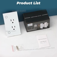 Stop Kontak Pintar WiFi Tuya dengan Panel Kaca, Pemantauan Listrik, Timer, dan Kontrol Jarak Jauh via Aplikasi, Google Home, dan Alexa