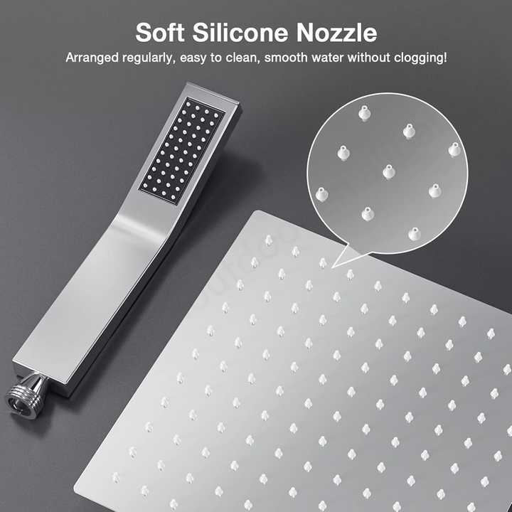 Rainfall Shower Head With Handheld 8-Inch Rainfall Shower Head Combo With 16" Adjustable Arm & Handheld Spray - 10 Mode High Pressure 10 Mode Handheld Shower - View #11