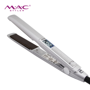 Plancha de Pelo Profesional MAC <span class=keywords><strong>Styler</strong></span> Premium Silver Master Grade, Temperatura Ajustable LCD Máx. 450F, CE RoHS, Plancha de Peinado Suave para Salón - Product Image 1