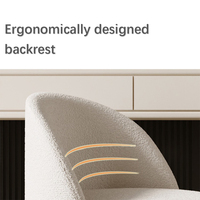 Tabouret de maquillage pivotant avec dossier, 1 pièce, chaise de maquillage domestique, pour chambre et entrée, design européen, structure en bois massif, tissu