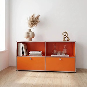  Haller-Stil Modulares Seitenschrank-System, Bauhaus Edelstahl-Aufbewahrungsschrank, Frei Kombinierbares Bücherregal für Wohnzimmer und Schlafzimmer - Product Image 3