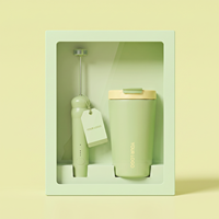 Everich Nouvelle tasse à café isotherme de 14 oz avec mousseur à lait électrique à 3 vitesses, coffret cadeau avec logo personnalisé