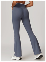 Celana Yoga Wanita Model Flare Legging Pinggang Tinggi Model Crossover Celana Olahraga Slim Fit Celana Fitness