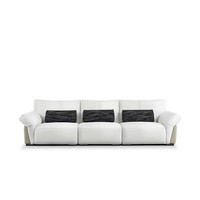 Großhandel Modernes Stoffsofa 3-Sitzer Cloud Velvet Weiß Luxus-Ecksofa-Set für Villa Wohnzimmermöbel