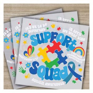 Custom Heat Press Autism Awareness <b>Sticker</b> UV DTF Print t Shirt Clothing Heat Transfer Fabric Dtf Transfers Designs - Product Image 1