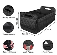 Organisateur de coffre de voiture pliable LC, boîte de rangement multi-compartiments pliable, organisateur de cargaison imperméable pour SUV, berline, fourgonnette