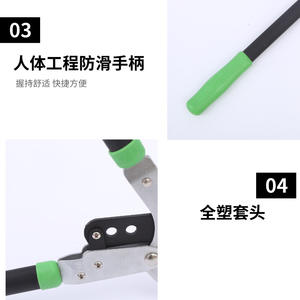 กรรไกรตัดกิ่งจากโรงงานโดยตรง ขนาด 75 ซม. ใบมีดสแตนเลส ด้ามจับสีเขียว อุปกรณ์ทำสวนสำหรับตัดแต่งกิ่งต้นไม้ผลไม้ - Product Image 3