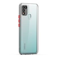 2024 nouveaux boutons colorés antichoc transparent couverture de téléphone en tpu souple pour Infinix Hot 10 Play Smart 8 Plus étui en tpu pc