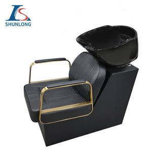 Venta caliente de muebles de barbería de buena calidad para la venta de equipos de peluquería Silla de champú con marco dorado - Product Image 1