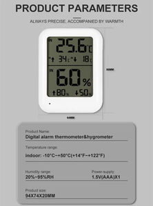 Indoor/Outdoor Thermometer Hygrometer Household <strong>Temperature</strong> and <strong>Humidity</strong> <strong>Tester</strong> Moisture Meter - Product Image 6