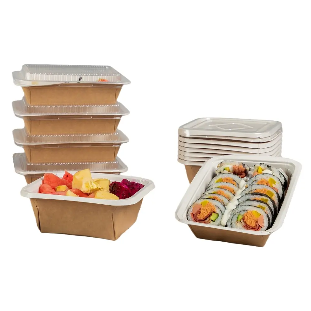 علبة تقديم فواكه وخضروات علبة سوشي تُستخدم لمرة واحدة علبة طعام ورقية للتعبئة والتغليف