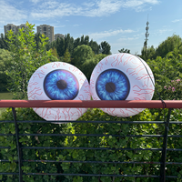 Paire de yeux géants gonflables Longgang en PVC bleus, yeux de monstre suspendus pour décoration extérieure d'Halloween