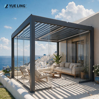 Pergola à toit à lames orientables en aluminium, taille personnalisable, pour les constructeurs et les entrepreneurs, pergola pour patio extérieur, résistante au soleil et à la pluie