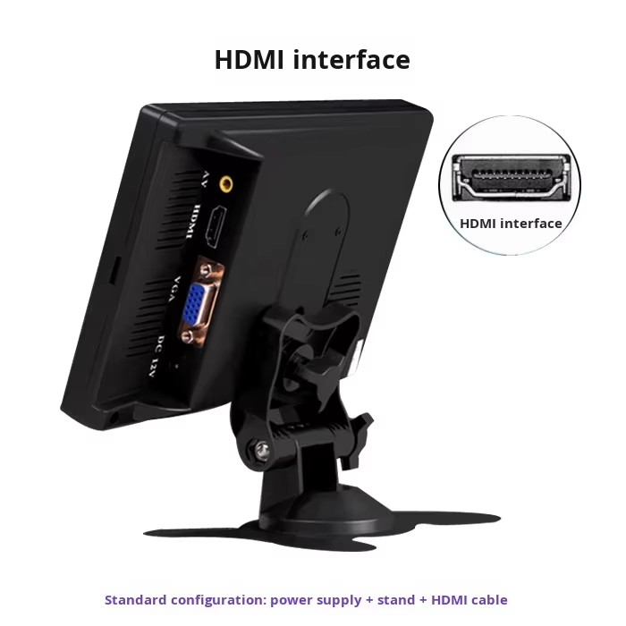 7 Inch Industrial Monitor Wall Mounted IPS Display Screen VGA AV TFT Plastic Small LCD Display Mini Monitor