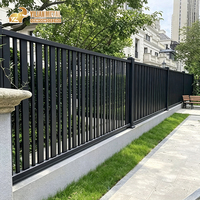 Panneaux de clôture en aluminium noir à lattes, revêtement poudré, pour extérieur, jardin, cour, piscine, clôture de sécurité résidentielle, USA