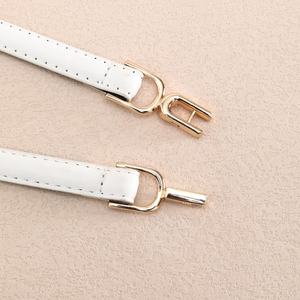 Sabuk kulit PU kurus wanita, ikat pinggang kulit PU dapat disesuaikan gaya kasual Retro untuk anak perempuan - Product Image 5