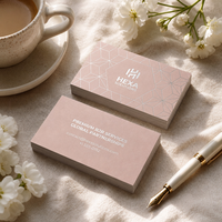 Cartes de visite personnalisées en papier noir spécial, design géométrique avec feuille d'argent, OEM, vente en gros