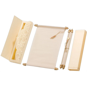 Tùy chỉnh đám cưới sang trọng CuộN Thiệp Mời Thanh Lịch Thẻ Menu với Ribbon giấy Thiệp mời hộp & tua - Product Image 2