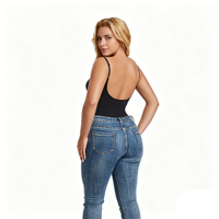 En gros Body sculptant sans couture à dos ouvert et décolleté en U, effet ventre plat, coupe string
