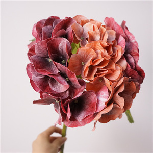 H-763 Thiết Kế Mới Bất Cảm Ứng Tú Cầu Hoa Nhân Tạo Lớn Hoa Tú Cầu Hoa Nhân Tạo Đám Cưới Cao Su Trắng Màu Xanh Lá Cây Hortensia - Product Image 3