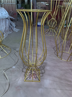 Fournitures pour la planification d'événements, vase à fleurs, décoration de table de mariage, centres de table dorés pour mariage