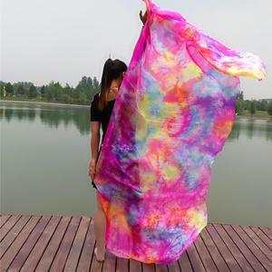 Velo di seta lode danza adorazione veli danza del ventre 100% vera sciarpa di seta scialle velo - Product Image 2