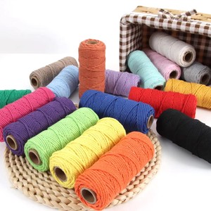 Cordon en <span class=keywords><strong>macramé</strong></span> très vendu, cordon en coton durable de 2 mm, 3 brins, ficelle en <span class=keywords><strong>jute</strong></span>, corde en <span class=keywords><strong>macramé</strong></span> douce, couleurs assorties - Product Image 1