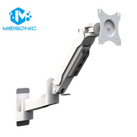 Support de moniteur LCD industriel compatible VESA à bras unique T8-GA02-W capacité de 15Kg bras à ressort à gaz mural à 90 degrés nouveau