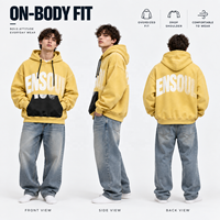 Sweat-shirts à capuche streetwear oversize pour hommes, impression de logo personnalisée, coton lourd 350-450G, sweat-shirt à capuche en coton lavé, poches contrastées, OEM