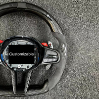 Volant en fibre de carbone personnalisé pour BMW G22 G23 G20 G28 avec poignée en Alcantara, affichage LED, compatibilité universelle M1/M2