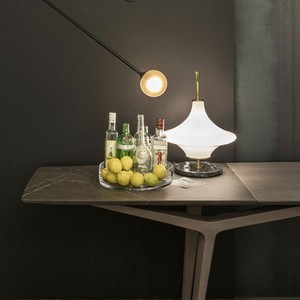 Lampe de table minimaliste moderne E27 LED 220V, base en marbre, abat-jour en verre, lampe de bureau pour salon et chambre à coucher - Product Image 5