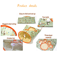 Accessoires pour animaux de compagnie de luxe écologiques de haute qualité Jouets Tunnel de jeu en peluche pliable coloré pour chat