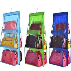 Dustproof Hanging <b>Bag</b> Organizer With Multiple Pockets For Wardrobe Storage Reusable Non Woven <b>Fabric</b> <b>Bag</b> - Product Image 5