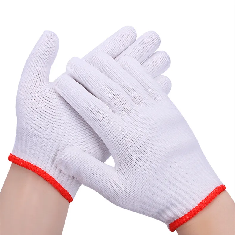 Guanti in cotone più venduti guanti protettivi da lavoro lavorati a maglia in filato di cotone resistente all'usura economici