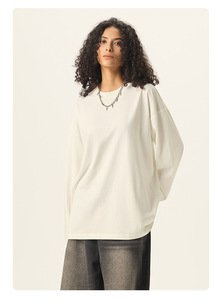 เสื้อยืดแขนยาวผู้ชายไซส์ใหญ่ ผ้าฝ้าย 100% คอกลม ถักทอ สวมใส่สบาย สีพื้น ระบายอากาศได้ดี - Product Image 2