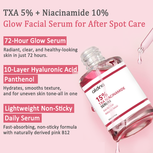 Sérum Visage Éclat TXA + Niacinamide 15% pour Soin Post-Taches Teint Irrégulier <span class=keywords><strong>Acide</strong></span> Tranexamique Haute Puissance 5% <span class=keywords><strong>B</strong></span> - Product Image 5
