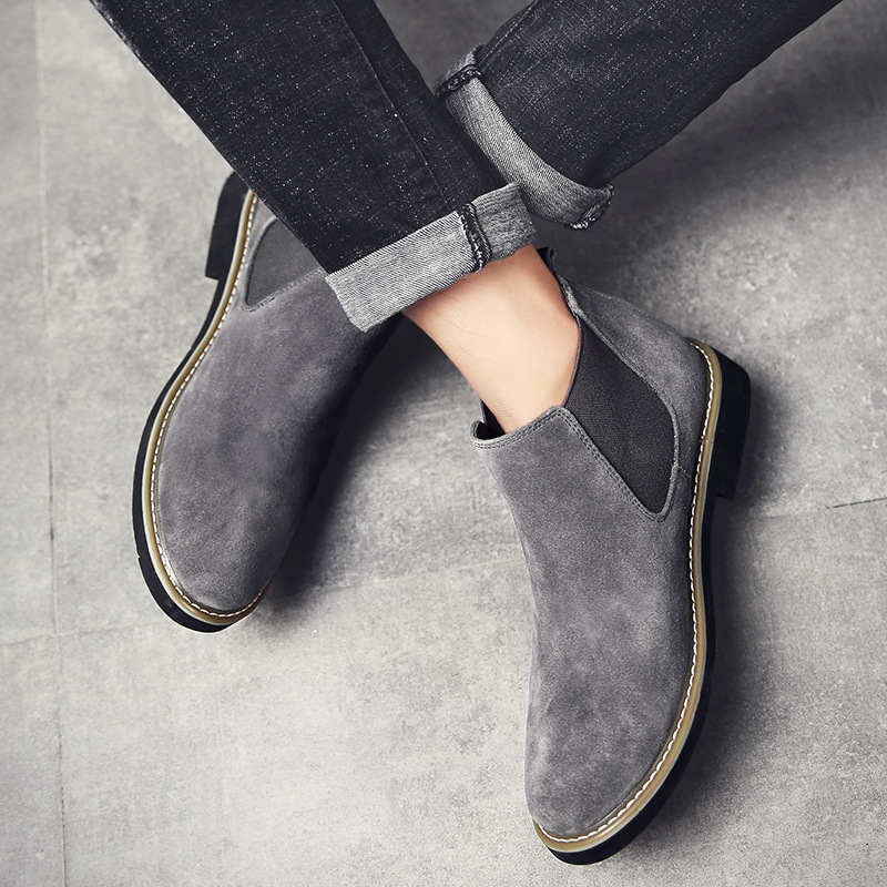 Autumn Men Martin Boots Trend Motorcycle Boots Winter Flat Suede Ankle Boots