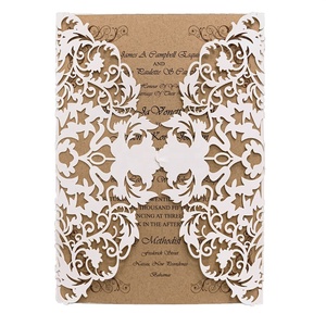 Invitations de mariage élégantes et bon marché, <span class=keywords><strong>carte</strong></span> <span class=keywords><strong>d</strong></span>écoupée au laser - Product Image 2