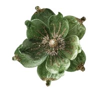 Ornements d'arbre de Noël décoration de vacances nouveau produit fleur de magnolia artificielle en tissu haut de gamme