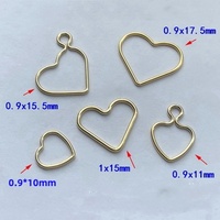Multi Style 14K Gold Filled Hollow Heart Charm Pendant Connectors With/Without Loop For Necklace Earring DIY Jewelry Accessories