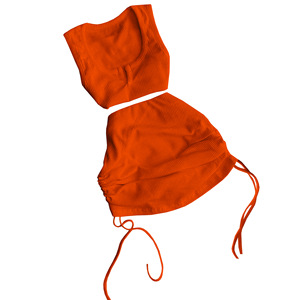 Setelan baju celana pendek wanita musim panas, setelan baju celana pendek, atasan crop, baju wanita rajut, 2 potong, baru, musim panas, 2024 - Product Image 5