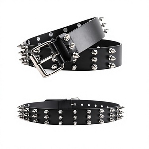 <span class=keywords><strong>Ceinture</strong></span> en cuir cloutée style punk transfrontalier, unisexe, inspirée du hip-hop <span class=keywords><strong>et</strong></span> d'Instagram, polyvalente, pour tenue de travail <span class=keywords><strong>et</strong></span> subculture - Product Image 1