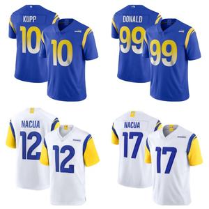Camiseta de Fútbol Americano Juvenil de Los Angeles Rams # 17 Puka Nacua # 10 Cooper Kupp # Disfraz de jugador de manga corta 99 - Product Image 1