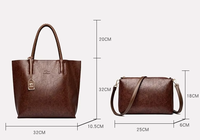 KAIDIFEINIROO 2026 Nouveau Sac à Main Femme Deux Pièces Tendance Grande Capacité en PU avec Fermeture Éclair Sac Fourre-tout Sac à Bandoulière Sac de Bureau